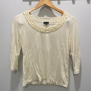 Talbots silk blend cream top size small